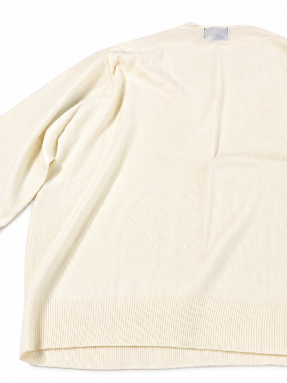 New Gen Sweater For Men | Size 2XL | Minimalist Cream Knit Sweater Flat Lay